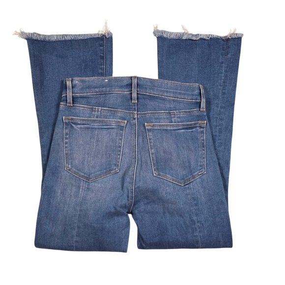NWOT Loft High Waist Flare Crop Blue Jeans - Picture 3 of 9